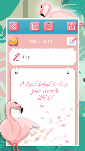 Flamingo Diary With A Lock - عکس برنامه موبایلی اندروید