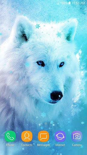 Ice Wolf Live Wallpaper HD - Image screenshot of android app