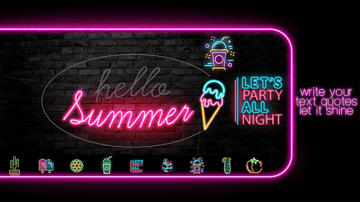 Neon Sign - Glow Text App - عکس برنامه موبایلی اندروید