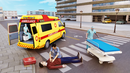Ambulance Games Driving 3D - Gameplay image of android game
