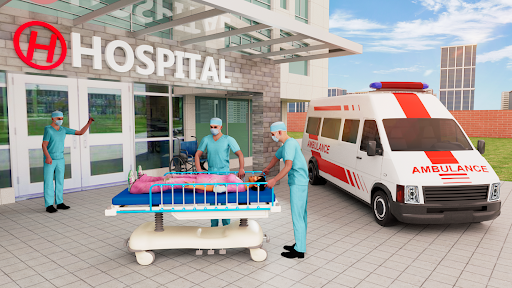 Ambulance Games Driving 3D - Gameplay image of android game