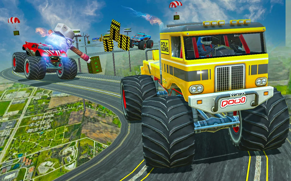 Monster Truck Stunt Games - Gameplay image of android game