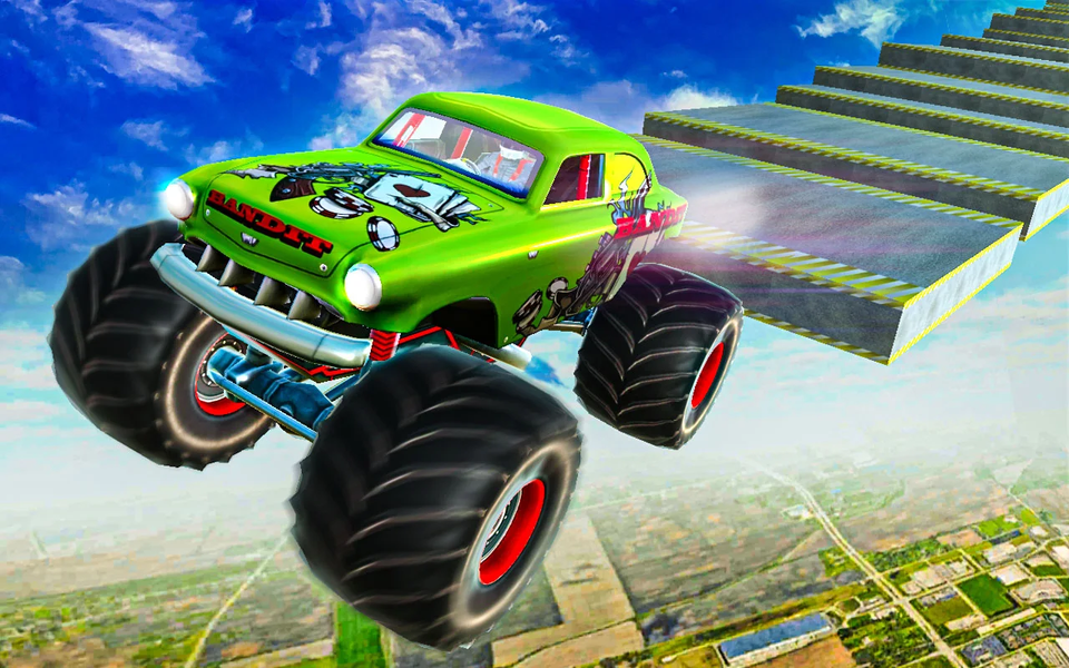 Monster Truck Stunt Games - Gameplay image of android game