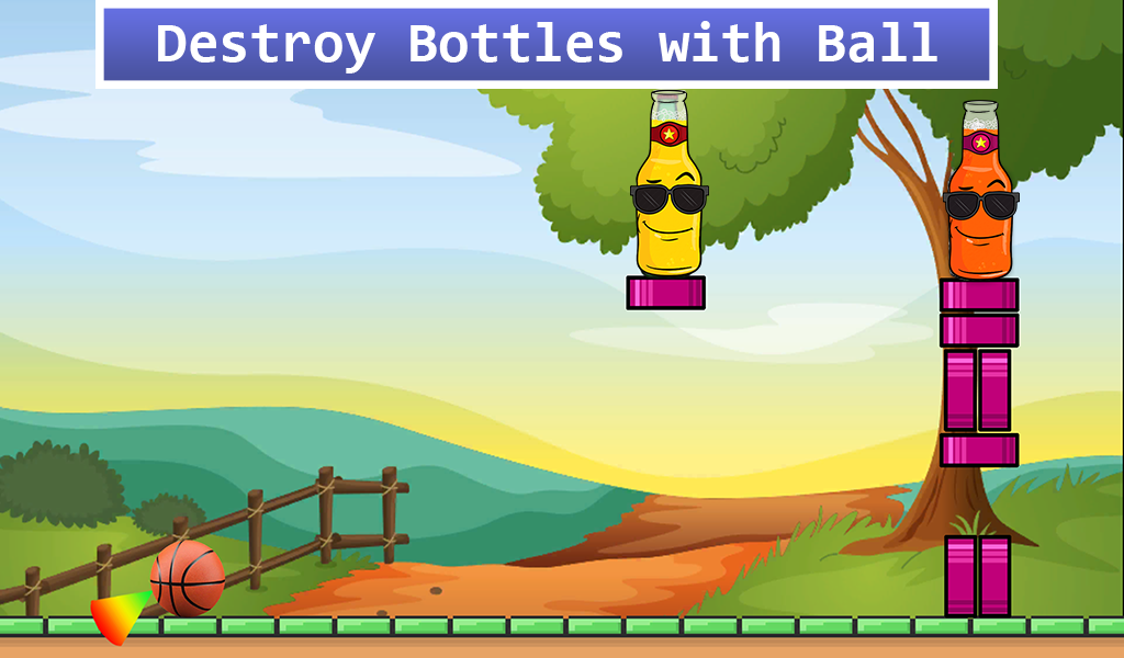 Bottle Shooting Hit Ball Down - Gameplay image of android game