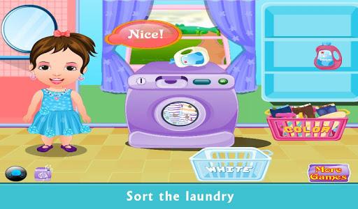 Washing and ironing kids clothing laundry day - Image screenshot of android app