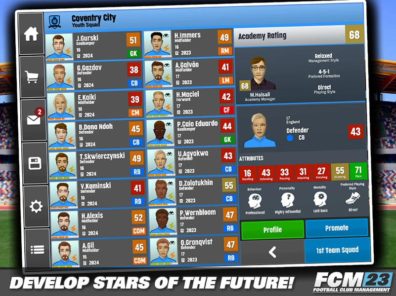 FCM23 Soccer Club Management - Gameplay image of android game