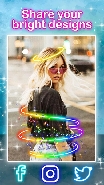 Neon Wings Photo Editor - عکس برنامه موبایلی اندروید