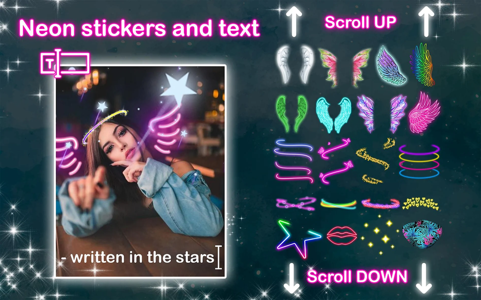 Neon Wings Photo Editor - عکس برنامه موبایلی اندروید