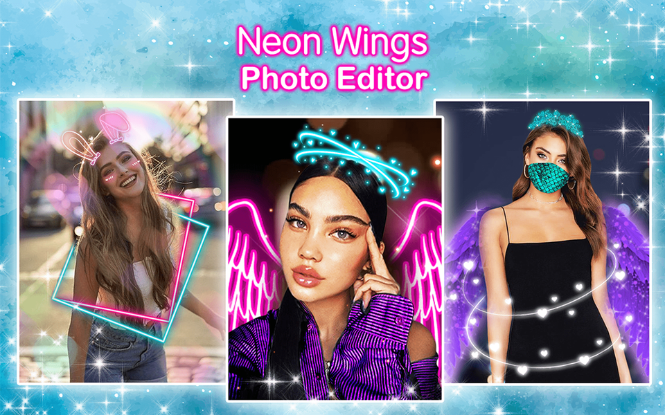 Neon Wings Photo Editor - عکس برنامه موبایلی اندروید