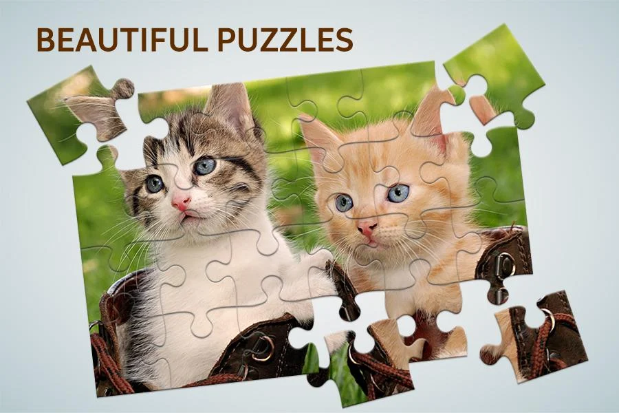 Cats & Dogs Jigsaw Puzzles - Gameplay image of android game