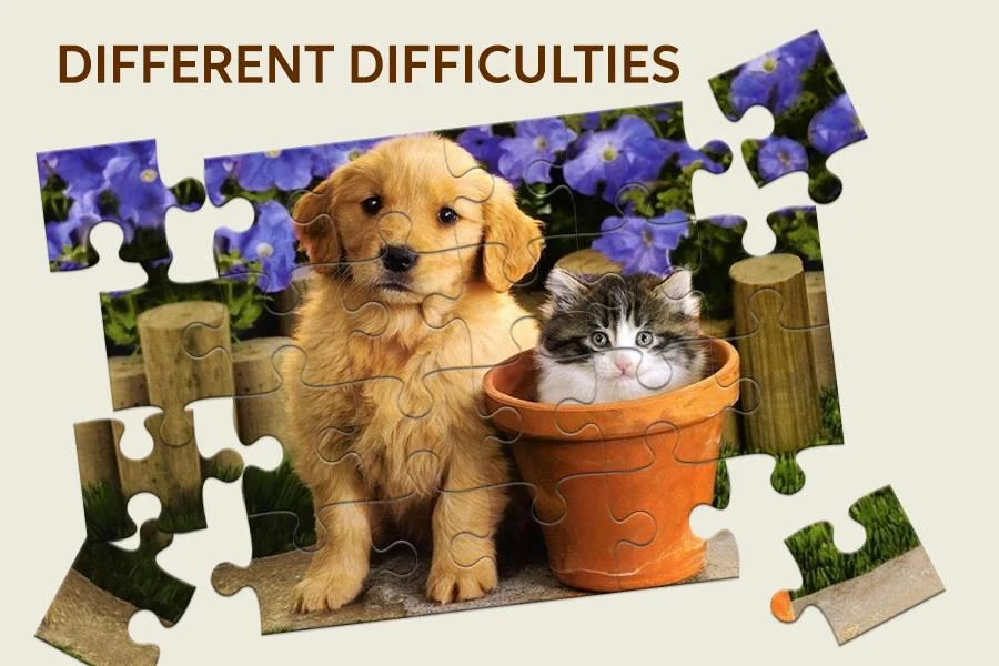 Cats & Dogs Jigsaw Puzzles - Gameplay image of android game