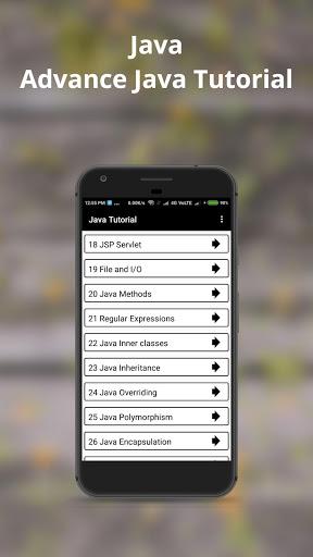 Java Advance Java Tutorial - عکس برنامه موبایلی اندروید