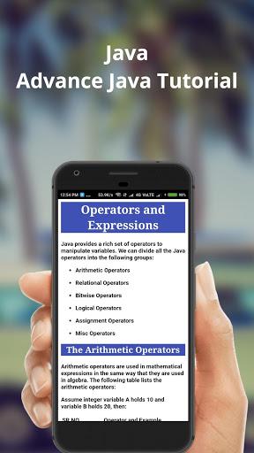 Java Advance Java Tutorial - عکس برنامه موبایلی اندروید