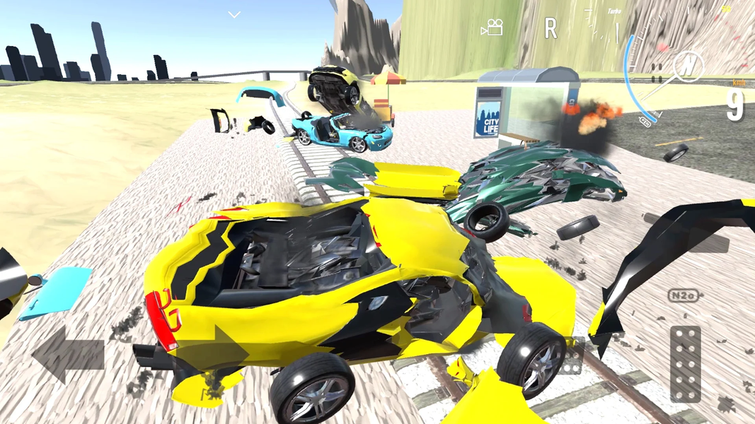 Car Crash Train - Gameplay image of android game