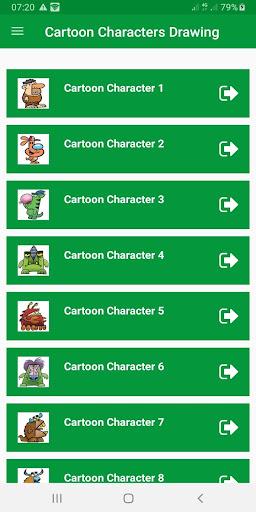 Cartoon Characters Drawing - Image screenshot of android app