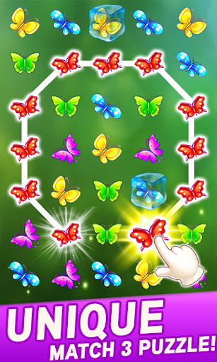 Match 3 Butterfly Puzzle Games - Gameplay image of android game