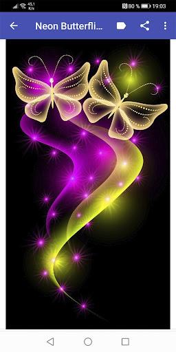 Neon Butterflies Wallpapers - Image screenshot of android app