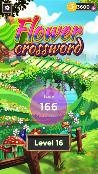 Flower crossword puzzle games - Gameplay image of android game