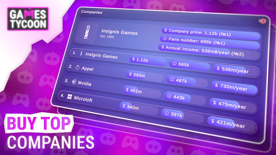 Games Tycoon - gamedev sim - عکس بازی موبایلی اندروید