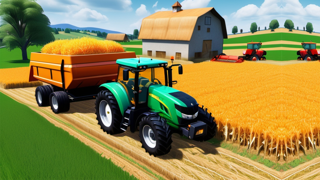 Farming 3D Tractor Simulator - Gameplay image of android game