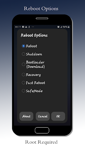 reboot options - Image screenshot of android app