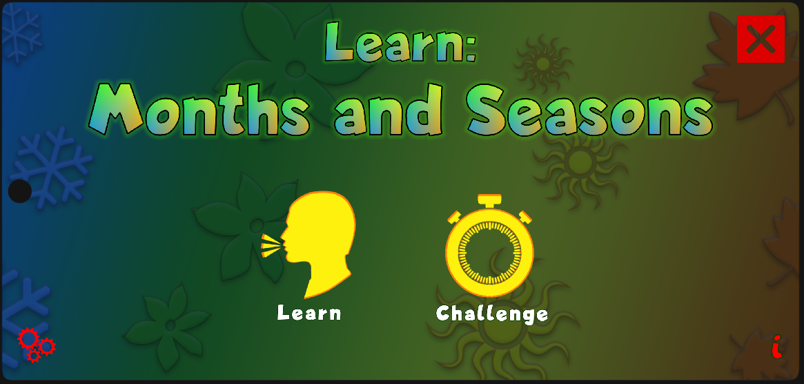 Learn: Months and Seasons - Gameplay image of android game