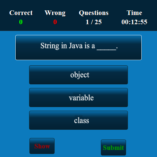 Java MCQ - عکس برنامه موبایلی اندروید