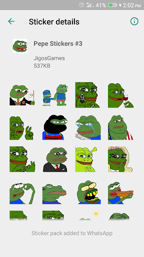 Pepe Meme Stickers - WAStickerApps - عکس برنامه موبایلی اندروید