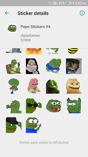 Pepe Meme Stickers - WAStickerApps - عکس برنامه موبایلی اندروید