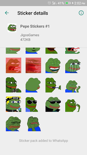 Pepe Meme Stickers - WAStickerApps - Image screenshot of android app