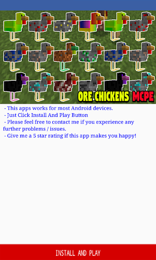 Ore Chickens Addon for Minecraft PE - Image screenshot of android app