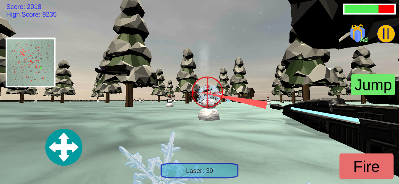Snowman Battle - Gameplay image of android game