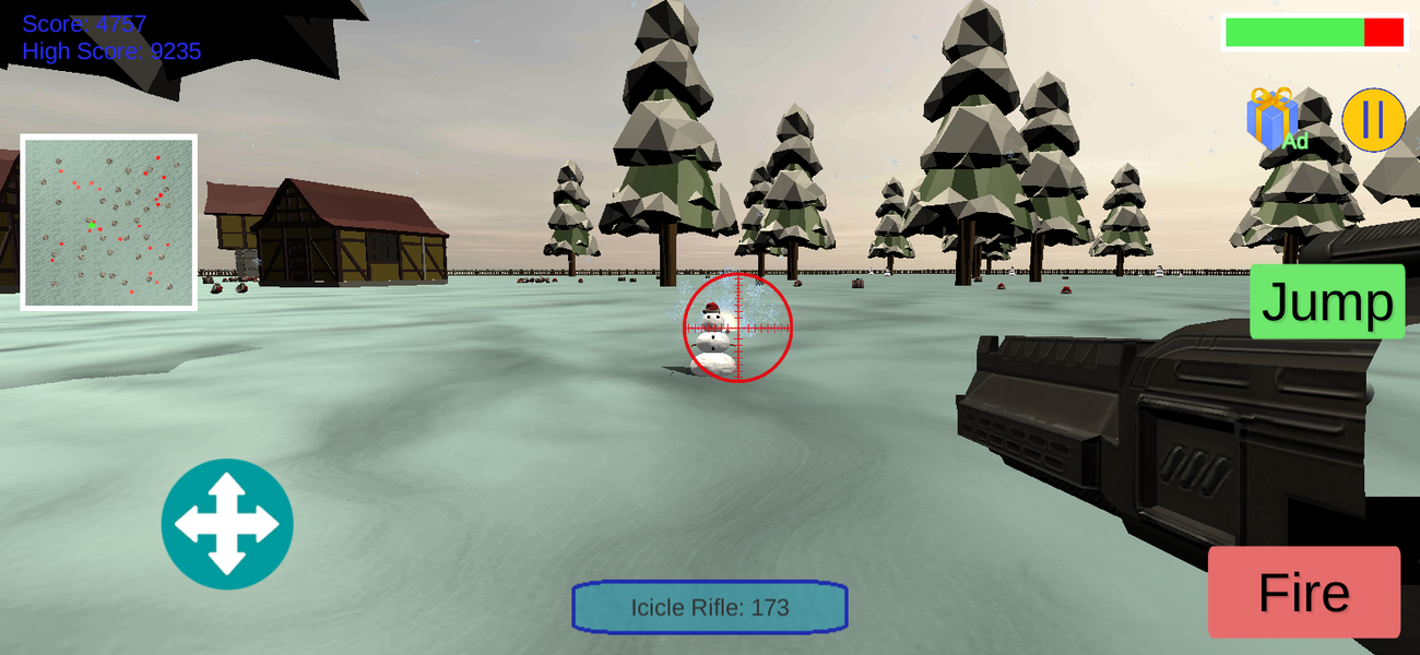 Snowman Battle - Gameplay image of android game