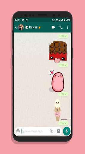 KAWAII WASTICKERAPP CUTE CHAT STICKER - Image screenshot of android app