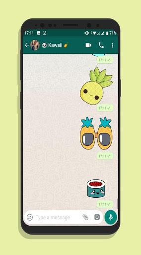KAWAII WASTICKERAPP CUTE CHAT STICKER - Image screenshot of android app