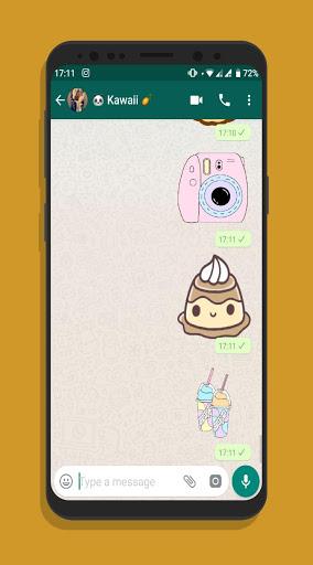 KAWAII WASTICKERAPP CUTE CHAT STICKER - Image screenshot of android app