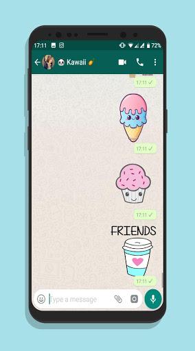 KAWAII WASTICKERAPP CUTE CHAT STICKER - Image screenshot of android app