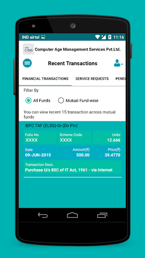 myCAMS Mutual Fund App - عکس برنامه موبایلی اندروید