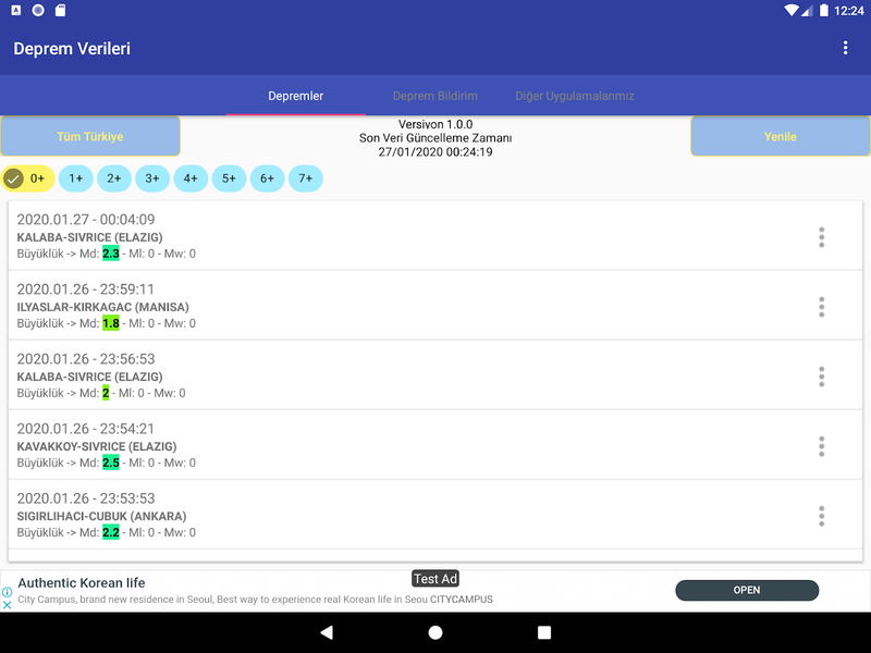 World Earthquake Data - Image screenshot of android app