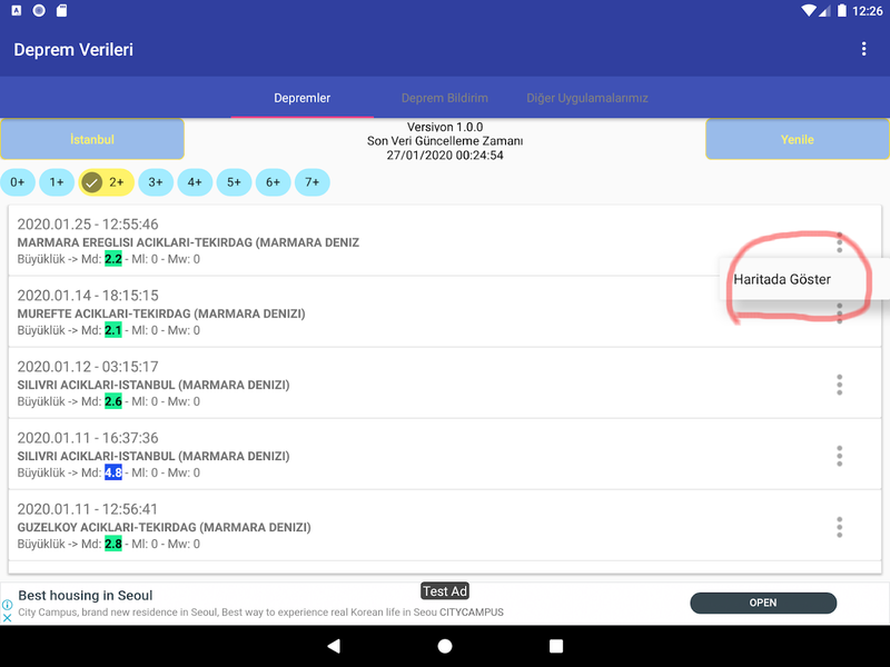 World Earthquake Data - Image screenshot of android app