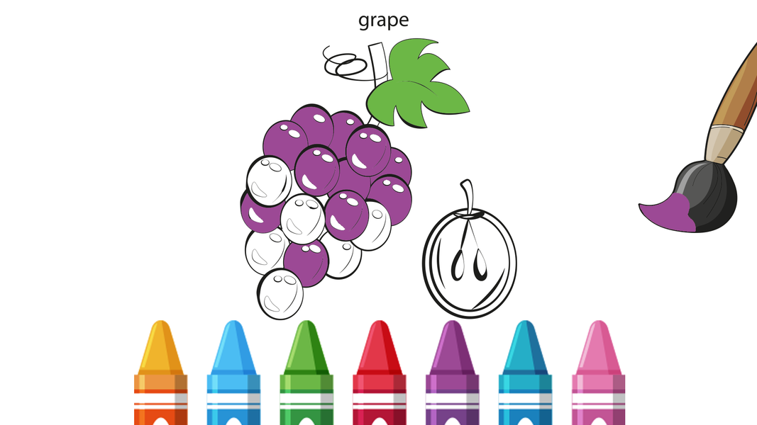 Fruits And Vegetables Coloring - Gameplay image of android game