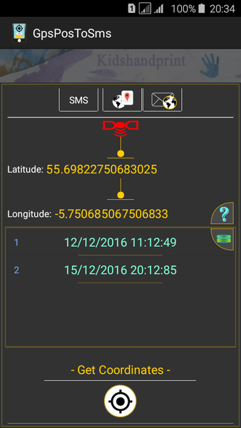 GPS position to sms - Image screenshot of android app