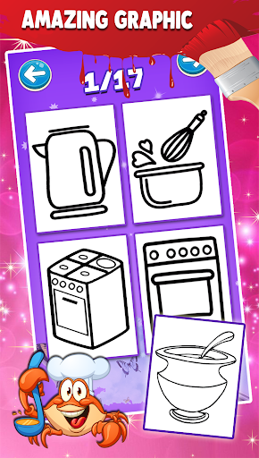 Kitchen Glitter Coloring Pages - Image screenshot of android app