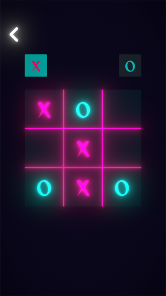 Tic Tac Toe Glow -  XO Game - Gameplay image of android game