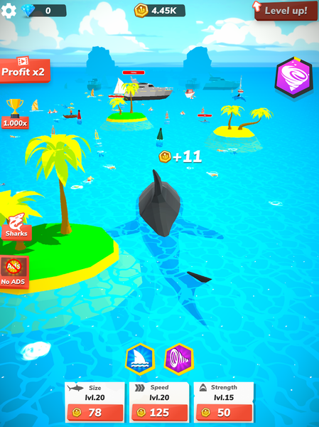 Idle Shark World - Tycoon Game - عکس بازی موبایلی اندروید