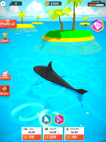 Idle Shark World - Tycoon Game - عکس بازی موبایلی اندروید
