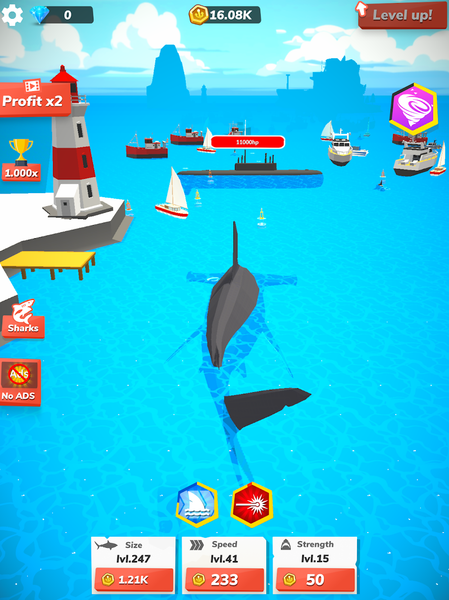 Idle Shark World - Tycoon Game - عکس بازی موبایلی اندروید