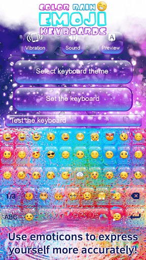 Color Rain Emoji Keyboards - عکس برنامه موبایلی اندروید