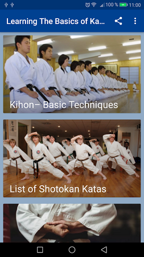 Learning the basics of karate - Image screenshot of android app