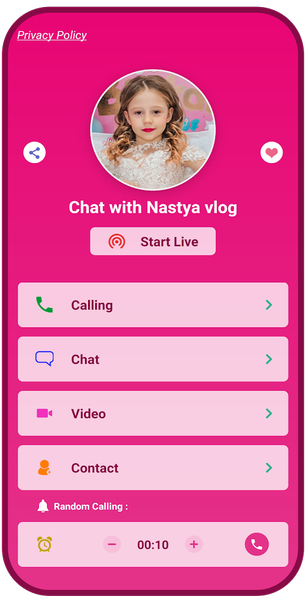 fake call and chat with nastya - Image screenshot of android app